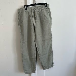 caslon green linen pants size M